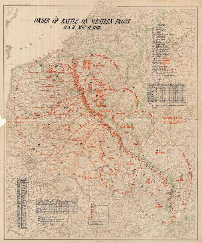 Western Front – 1918 Armistice Order of Battle Map