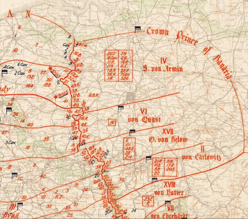 Western Front – 1918 Armistice Order of Battle Map