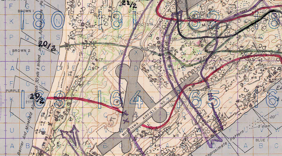 Iwo Jima, Japan – 1945 Front Line Progression Battle Map