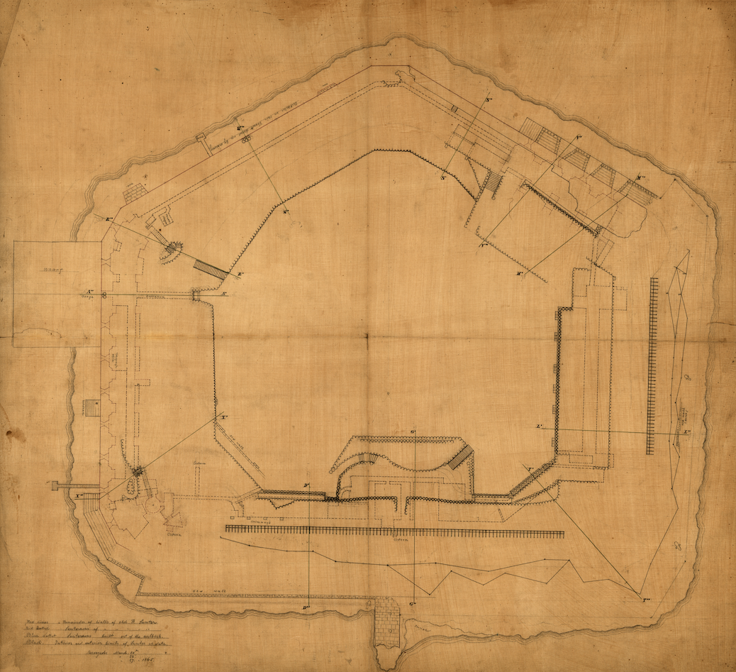 Fort Sumter, Charleston Harbor, South Carolina – April 12, 1861 Fortification Blueprint