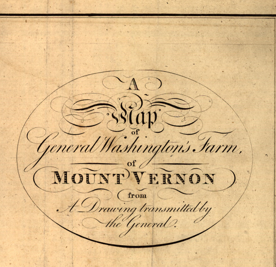 Decorative title card with text about Mount Vernon on a beige background