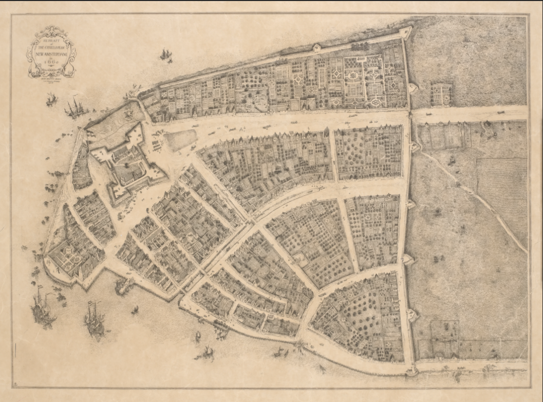New York City - 1660 New Amsterdam Colonial Map