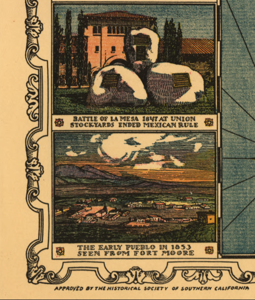 Los Angeles, California - 1871 Historical Reconstruction Map