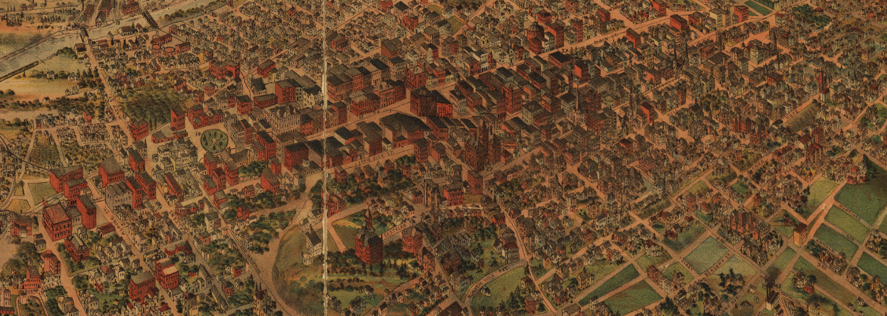 Los Angeles, California - 1891 Bird's Eye View Map