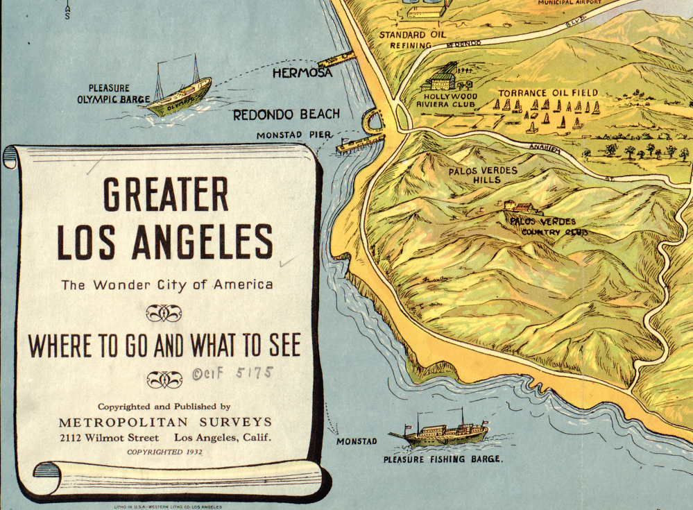 Los Angeles, California - 1932 "The Wonder City of America" Map