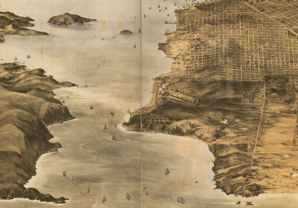 San Francisco, California - 1876 Bird's Eye View