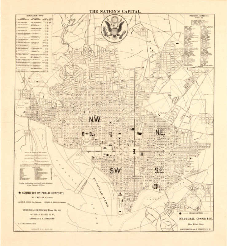 The Nation’s Capital – Washington, D.C. Inaugural City Map of 1905