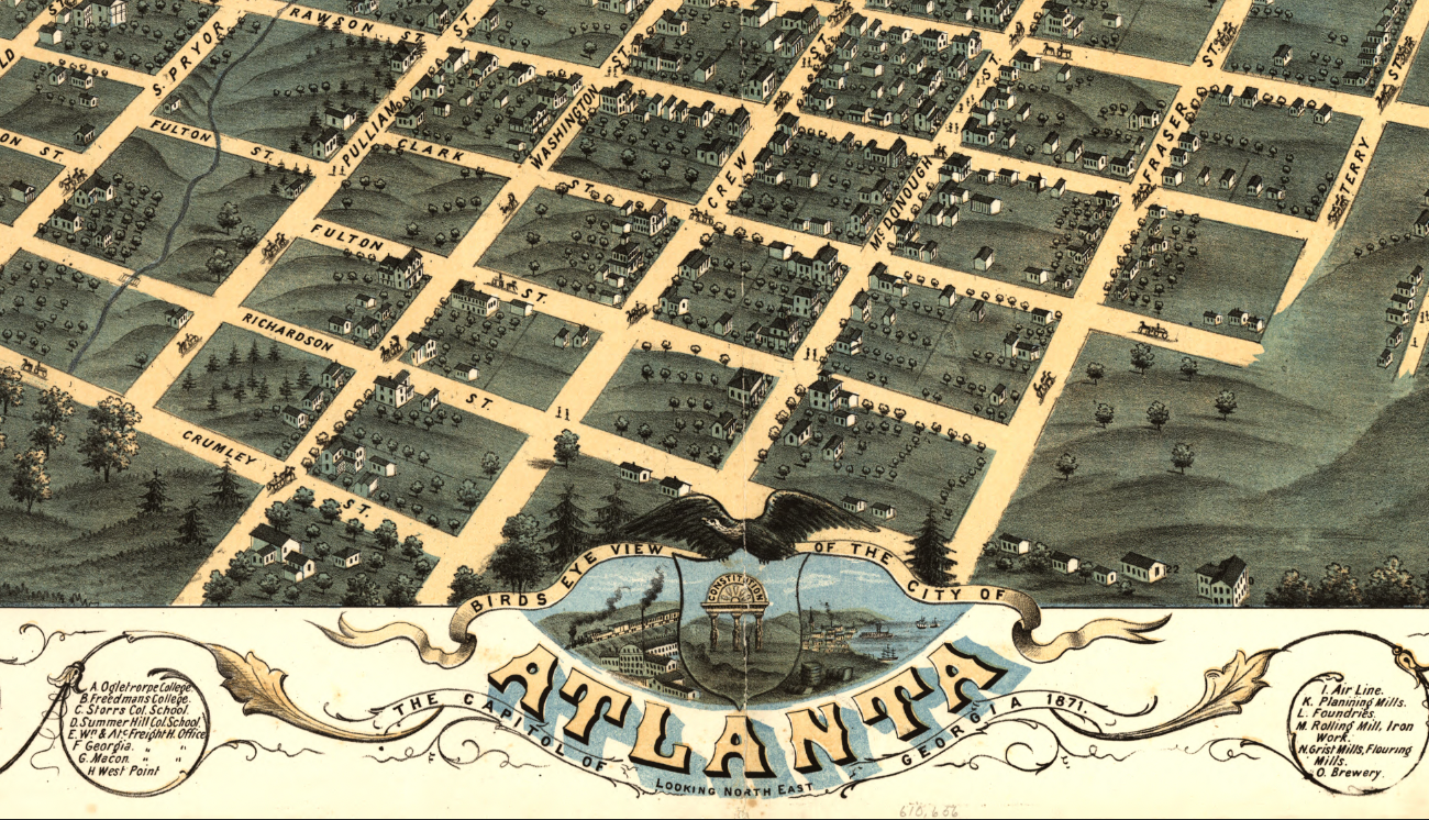 Atlanta, Georgia – 1871 City Map