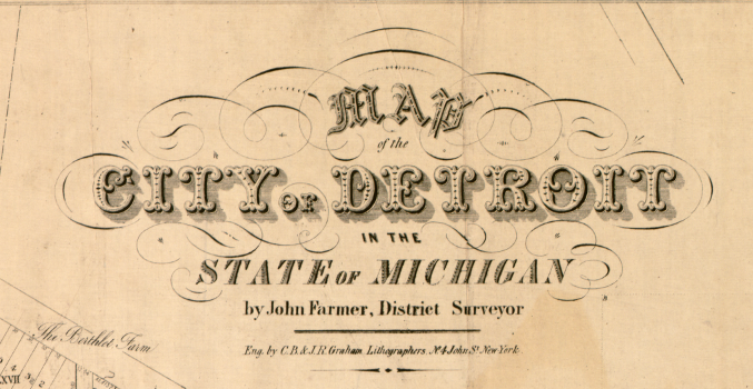 Detroit, Michigan – 1835 City Plan Map