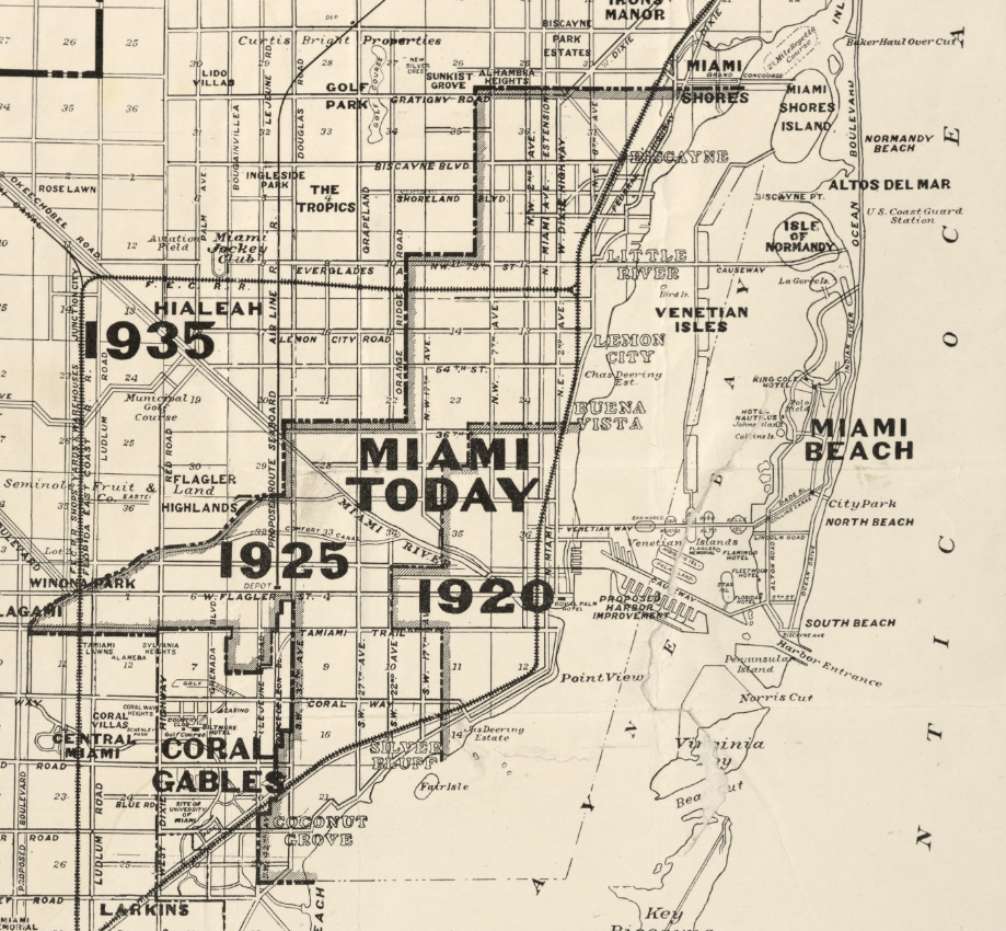 Miami, Florida – 1935 Growth and Expansion Map