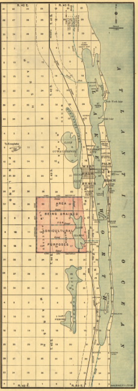 West Palm Beach, Florida – Early City and Lake Worth Development Map