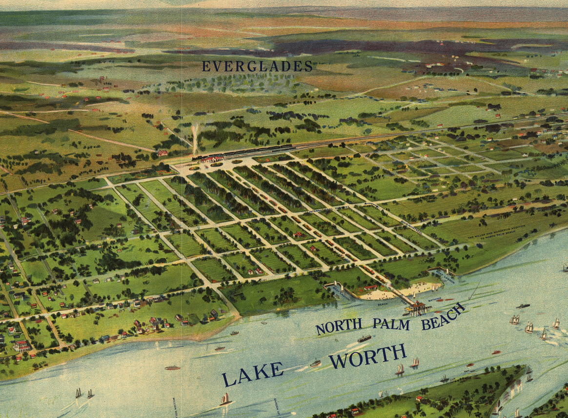 West Palm Beach, Florida – Bird’s-Eye View of Lake Worth and the Atlantic Coast