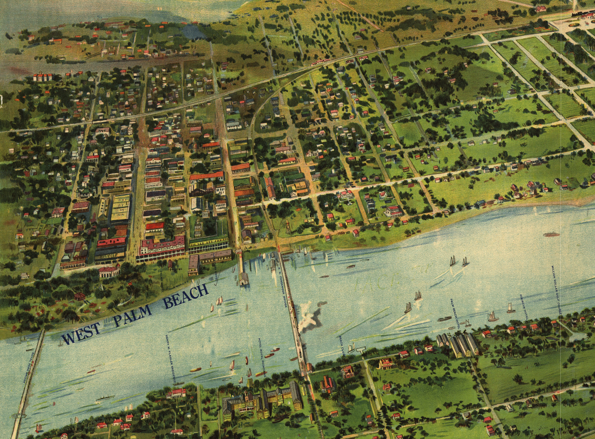 West Palm Beach, Florida – Bird’s-Eye View of Lake Worth and the Atlantic Coast