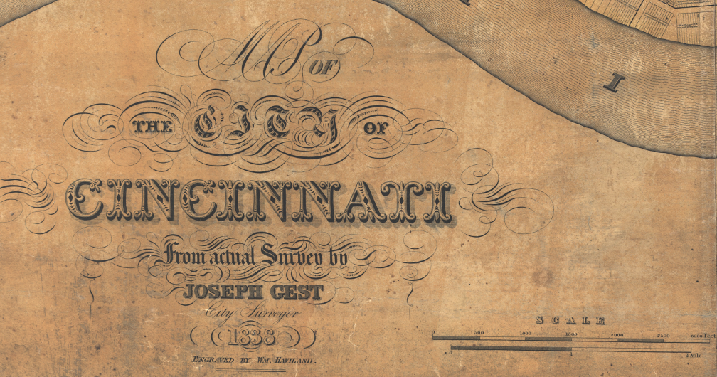 Cincinnati, Ohio – 1838 City Map
