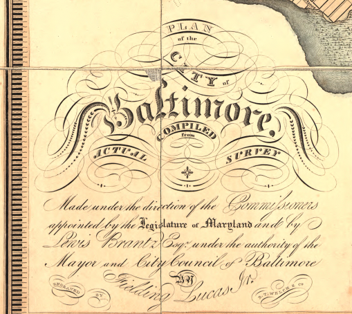 Baltimore, Maryland – 1822 Plan of the City of Baltimore Map
