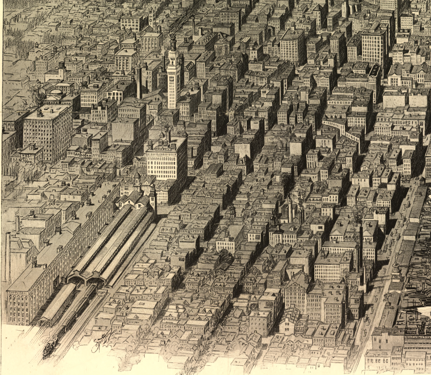 Baltimore, Maryland – Bird’s-Eye View of the Heart of Baltimore Map