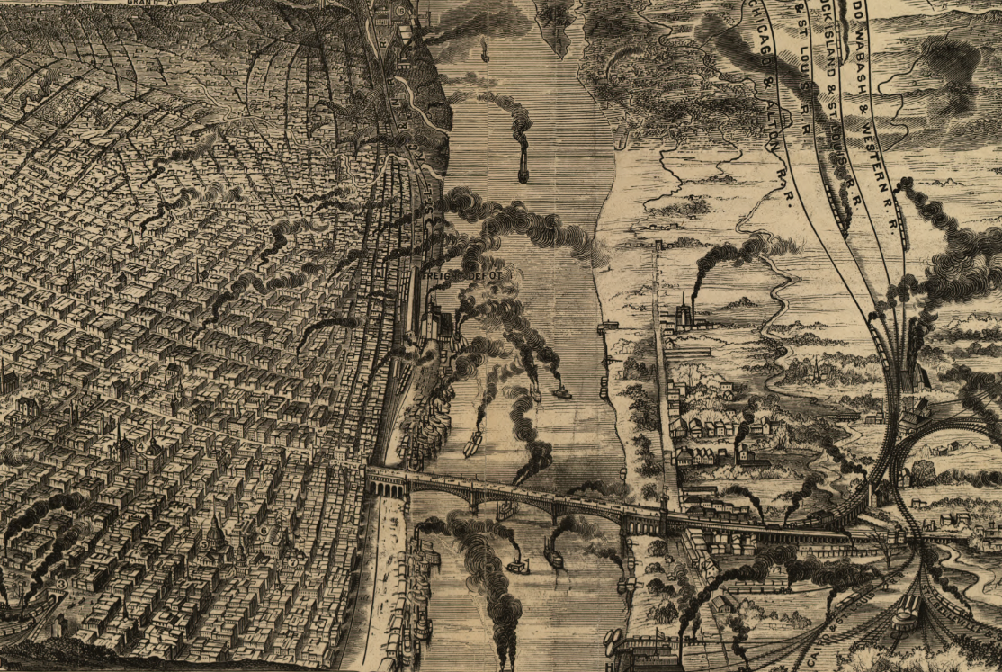 St. Louis – 1876 Bird’s-Eye View Map