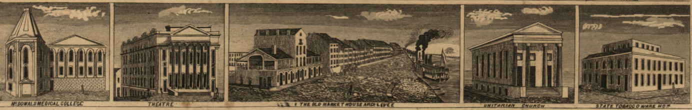 St. Louis, Missouri – 1848 City View and Plan Map