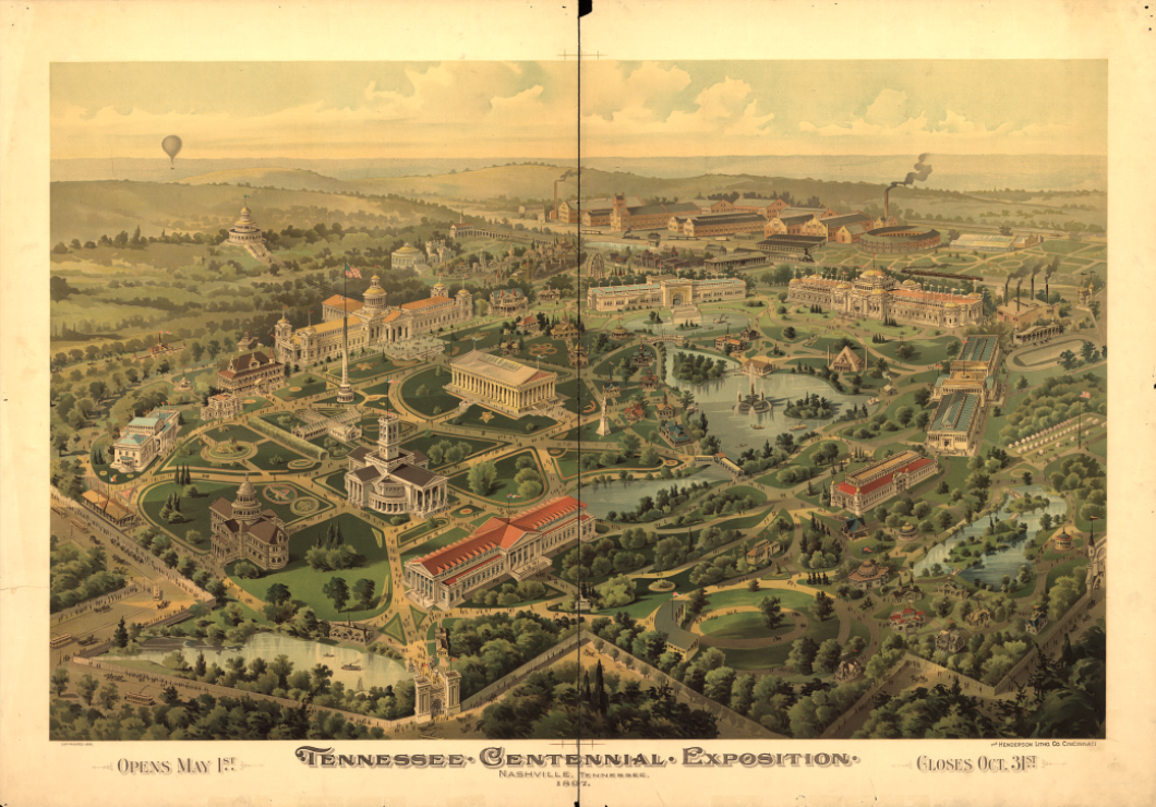Nashville, Tennessee – 1897 Tennessee Centennial Exposition Bird’s-Eye View Map
