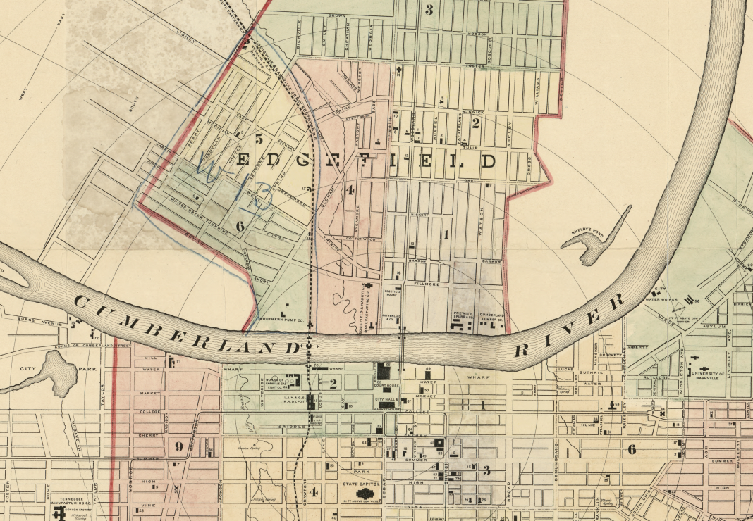 Nashville, Tennessee – 1877 City and Vicinity Map