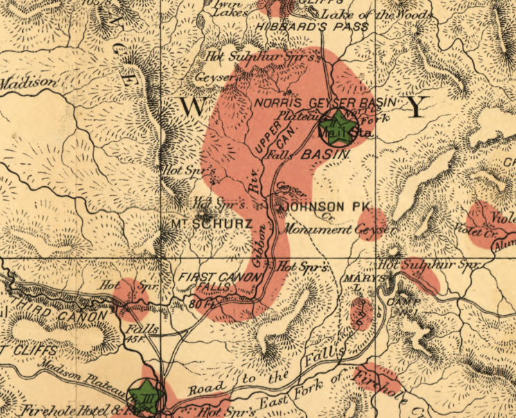 Yellowstone National Park – 1881 Map of the Yellowstone National Park
