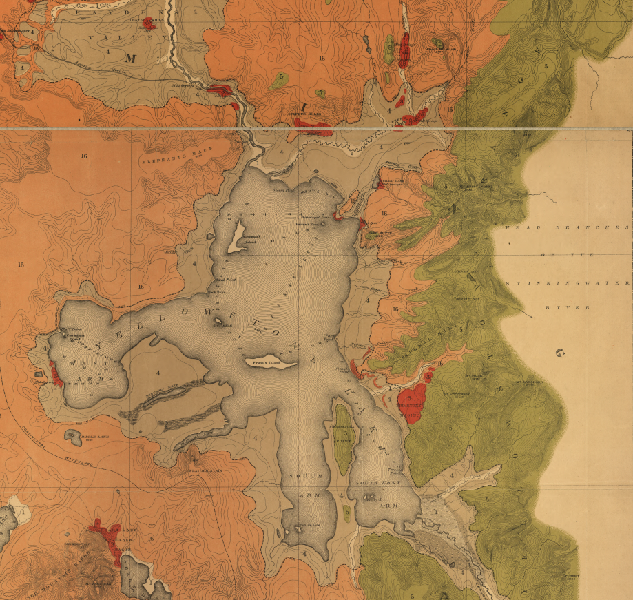 Yellowstone National Park – 1878 Preliminary Geological Map