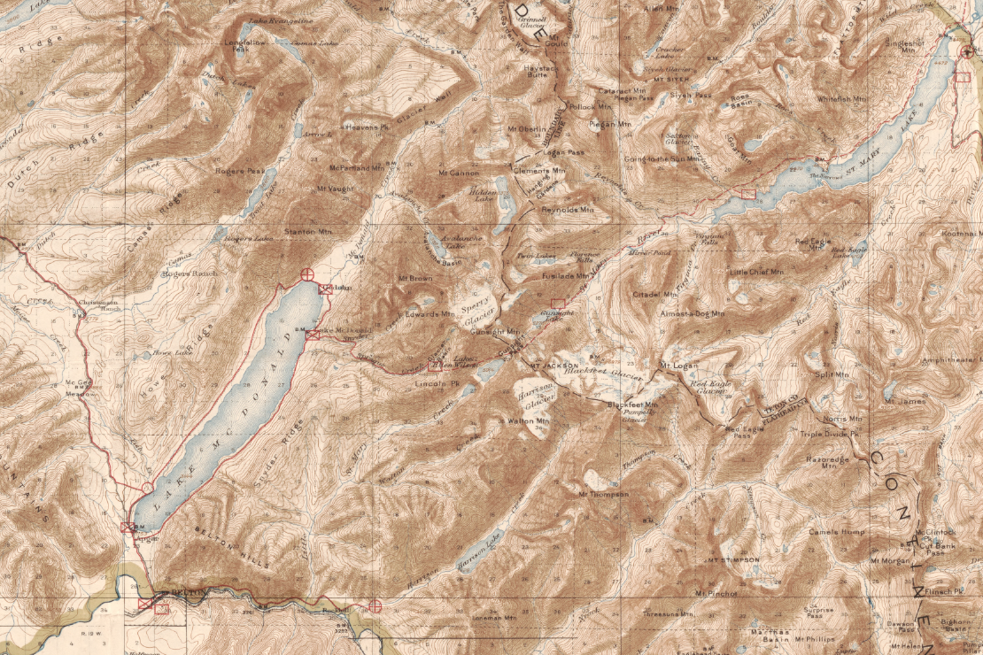 Glacier National Park, Montana – 1915 Administrative Map