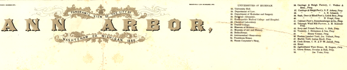 Ann Arbor, Michigan – 1880 Panoramic View Featuring the University of Michigan