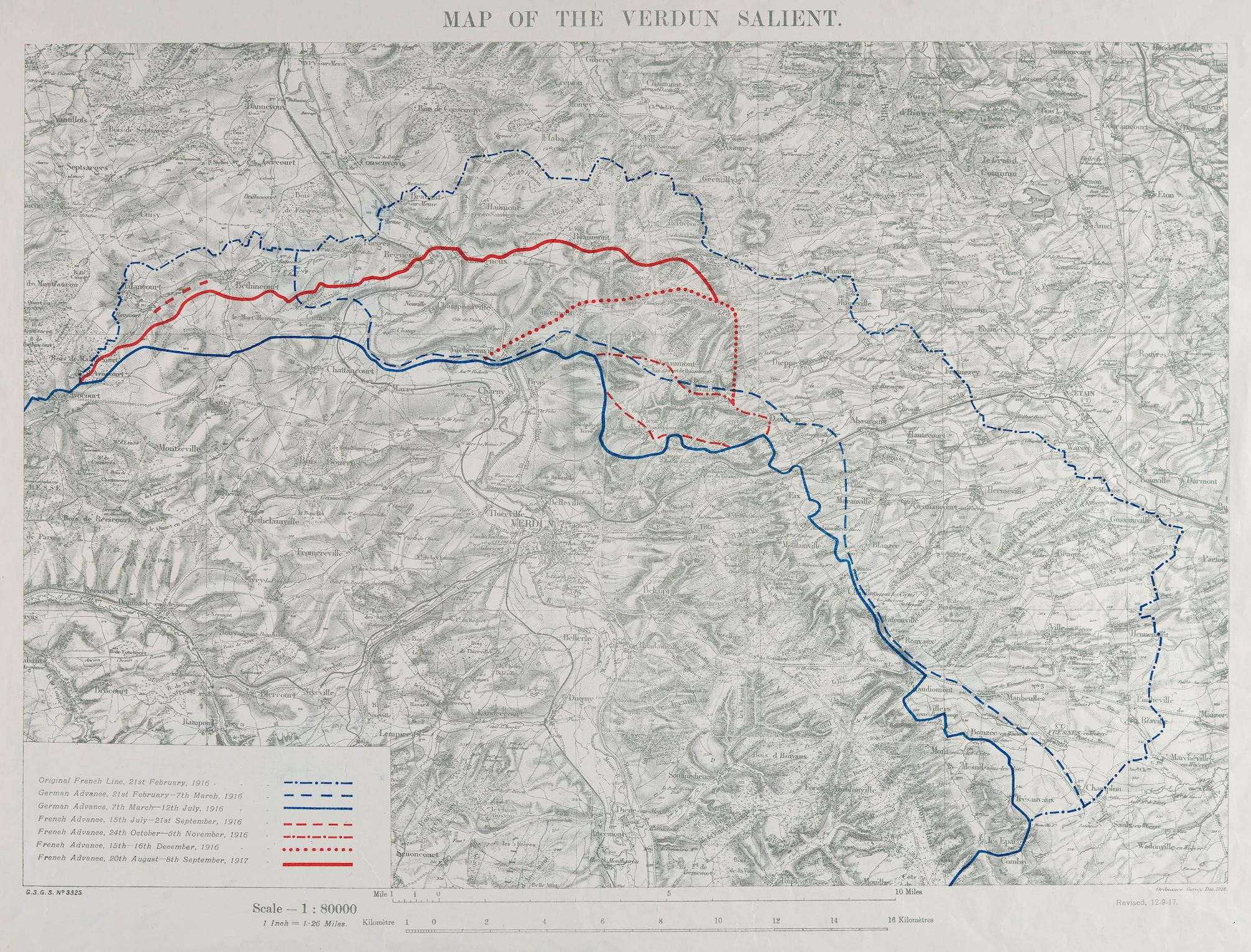 Verdun, France – February 1916 Salient Operational Map