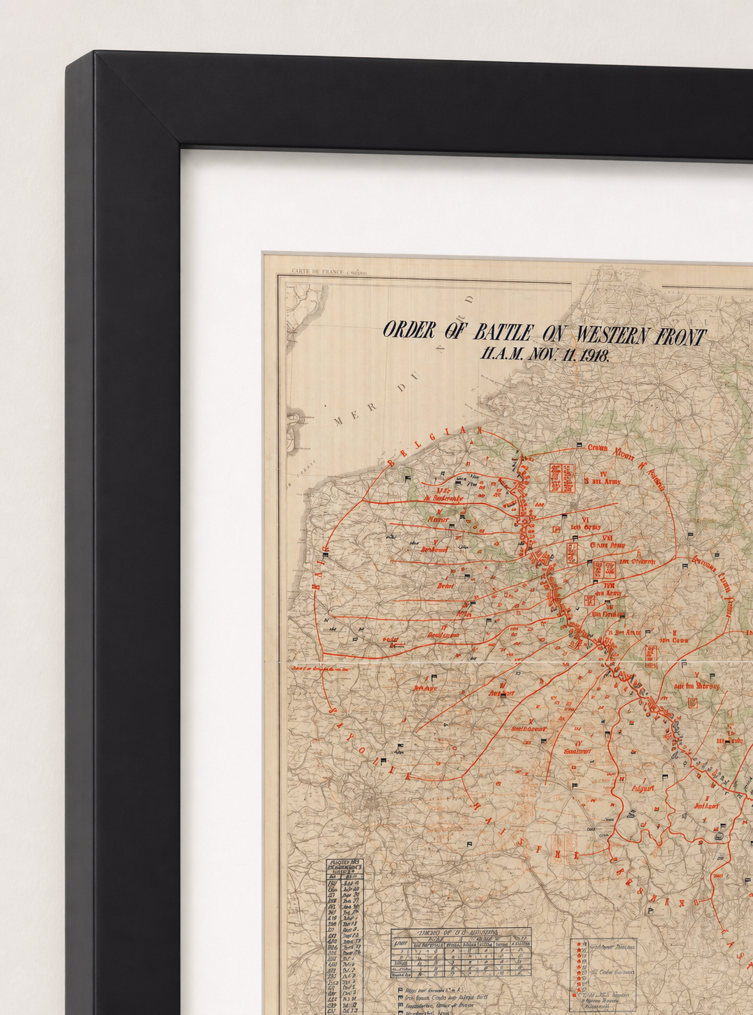 Western Front – 1918 Armistice Order of Battle Map