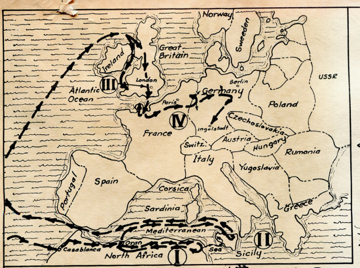 European Campaign of the 9th Infantry Division – World War II Campaign Map
