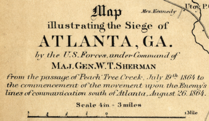 Battle Archives Map Atlanta, Georgia #2