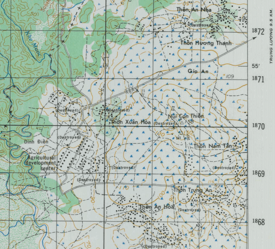 Battle Archives Map Con Thien, Vietnam 50k Topographical