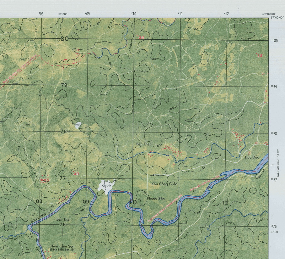 Battle Archives Map Con Thien, Vietnam Topographical Pictomap