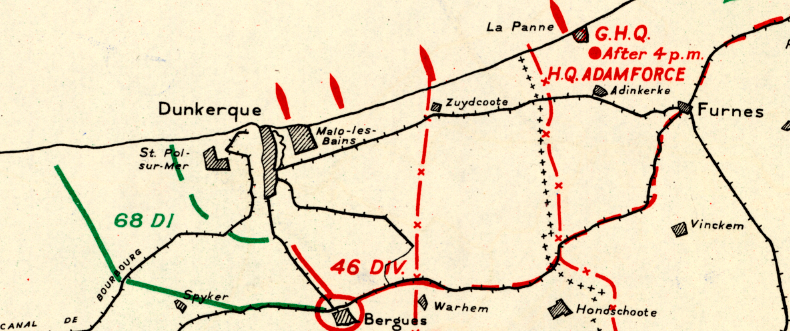 Dunkirk 28 May 1940 Battle Map