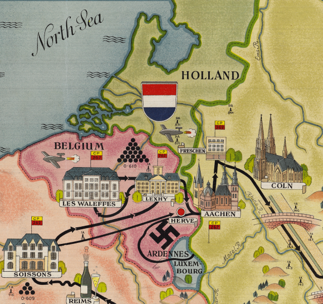 Battle Archives Map European Campaign, 262 Ordnance Battalion