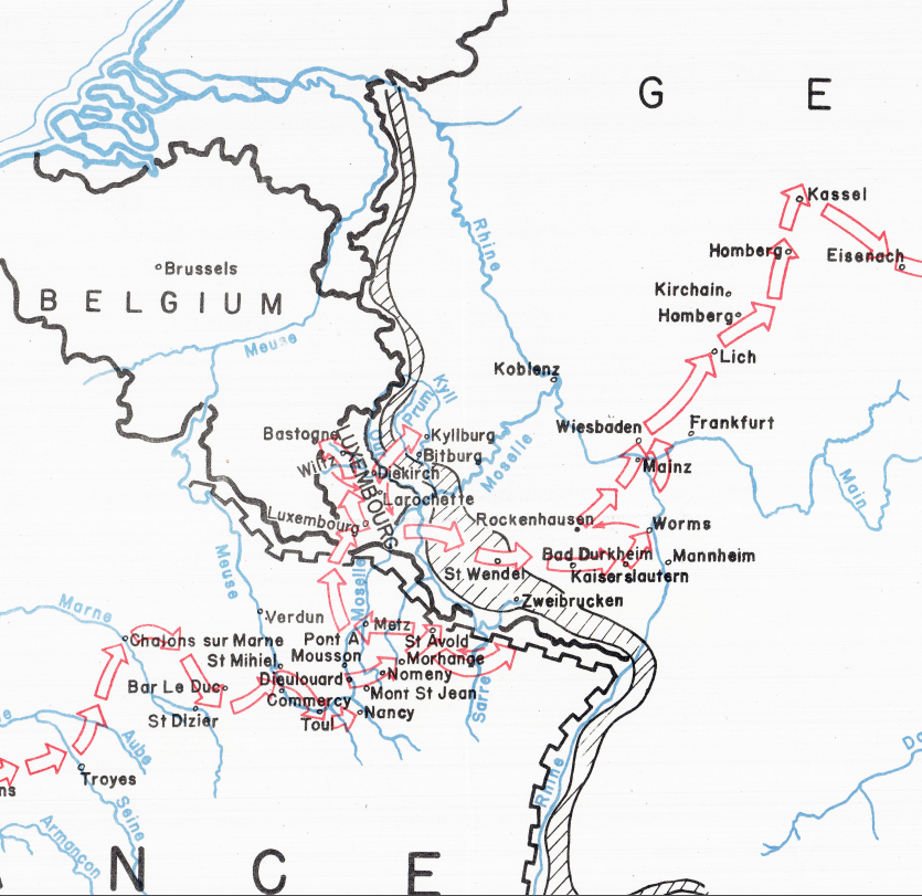 Battle Archives Map European Campaign, 80th Infantry Division