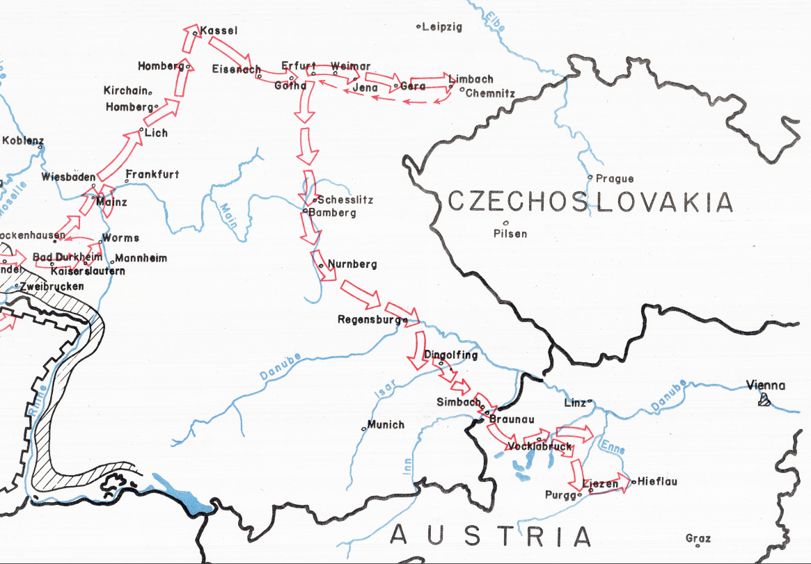 Battle Archives Map European Campaign, 80th Infantry Division