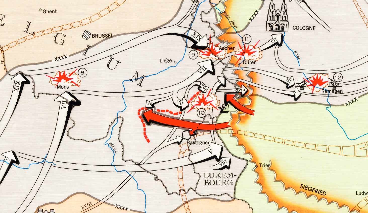 Battle Archives Map European Campaign, First US Army #2