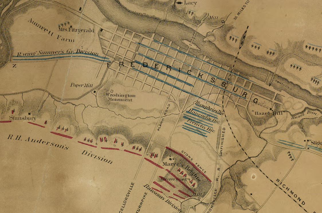 Battle Archives Map Fredericksburg, Virginia #1