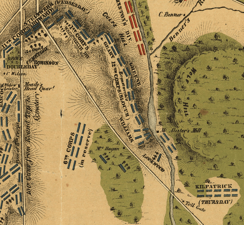 Battle Archives Map Gettysburg Color Battle Map of 1-3 July