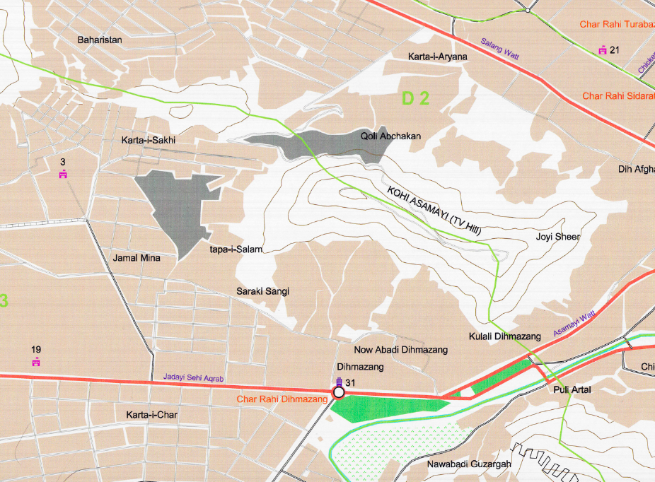 Battle Archives Map Kabul, Afghanistan #2