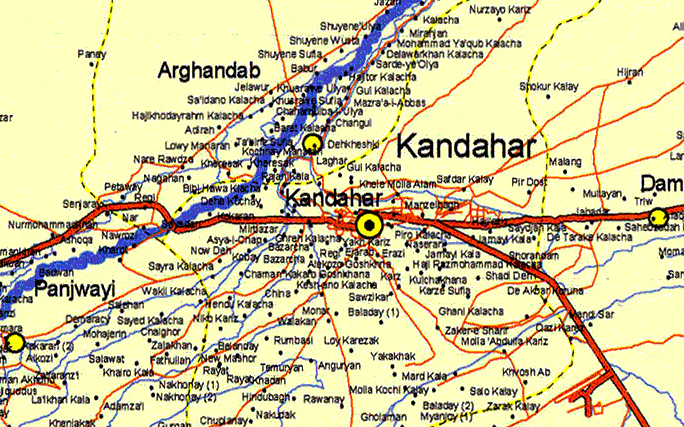 Battle Archives Map Kandahar Province, Afghanistan