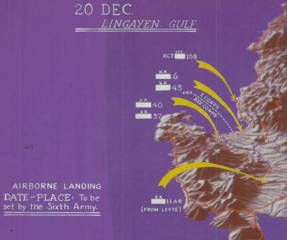 Battle Archives Map Lingayen Gulf, Philippines