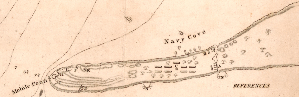 Battle Archives Map Mobile Point, Alabama #1 (Fort Bowyer)