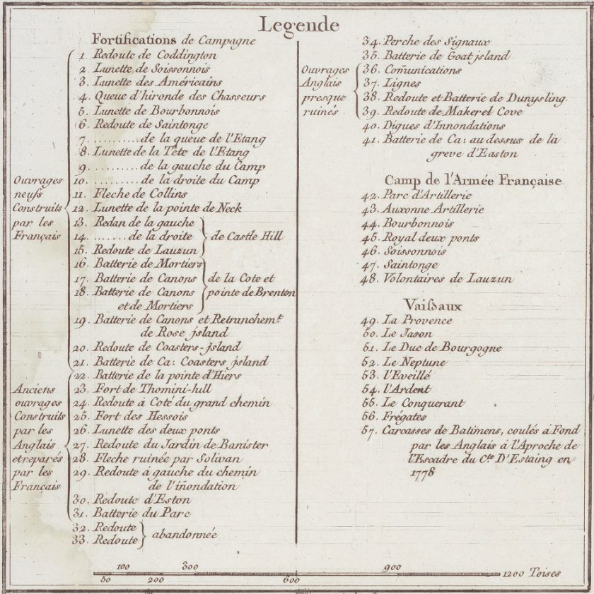 Battle Archives Map Newport, Rhode Island 1782 French Map