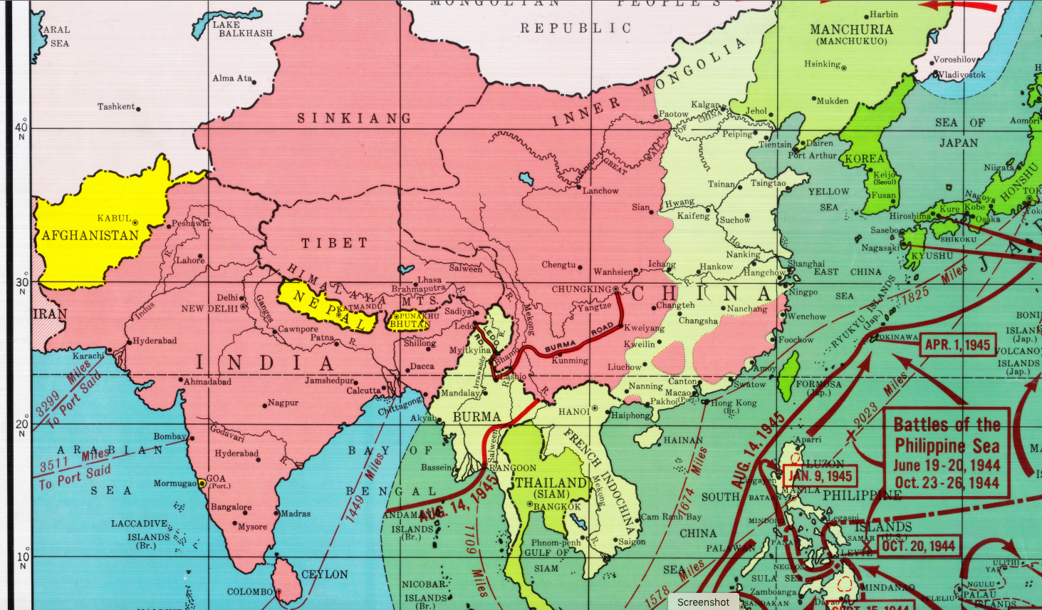 Battle Archives Map Pacific Theater of Operations #2