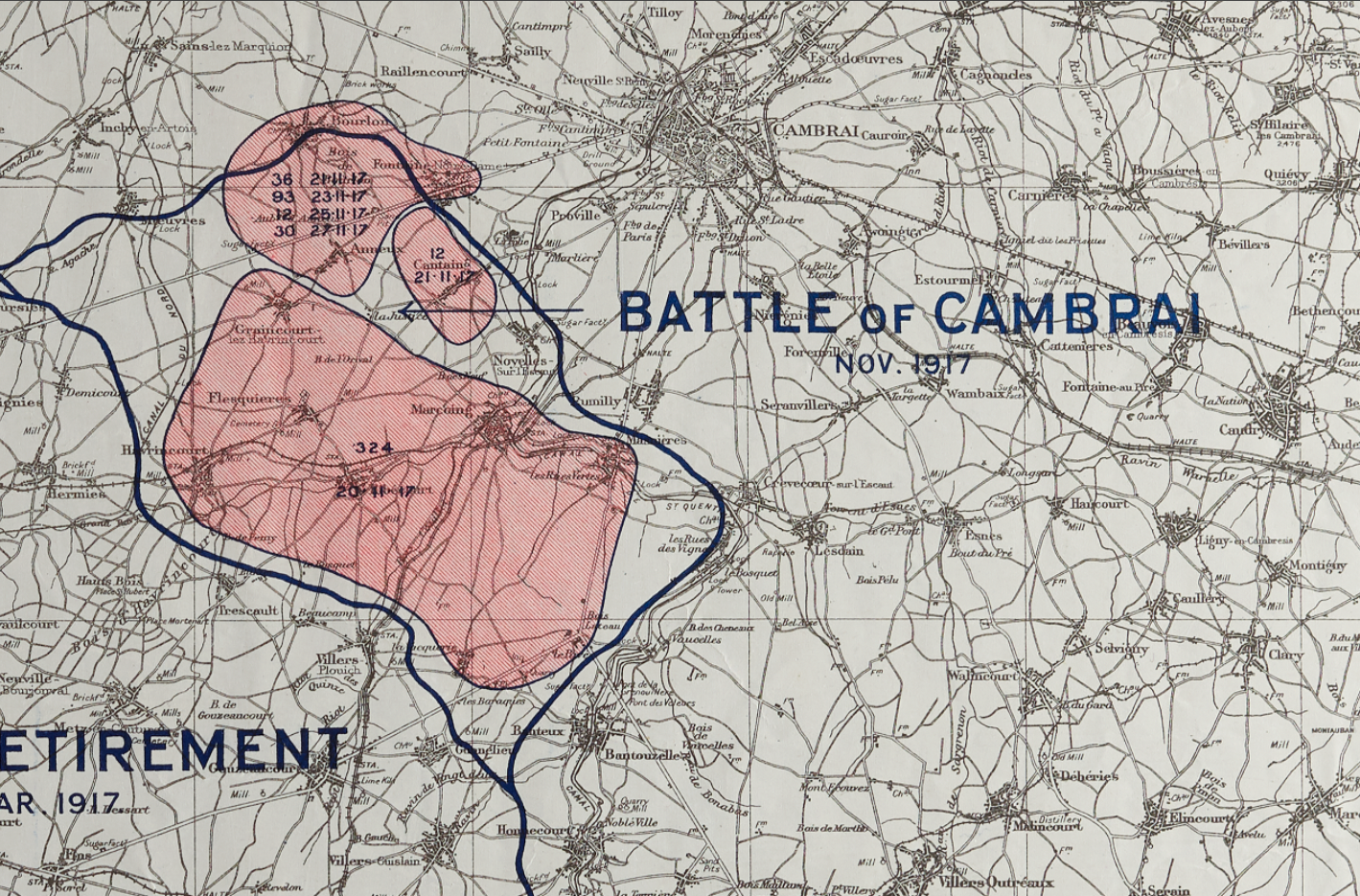 Tank Operations 1916-1917 Battle Map (Arras, Cabrai, Somme)
