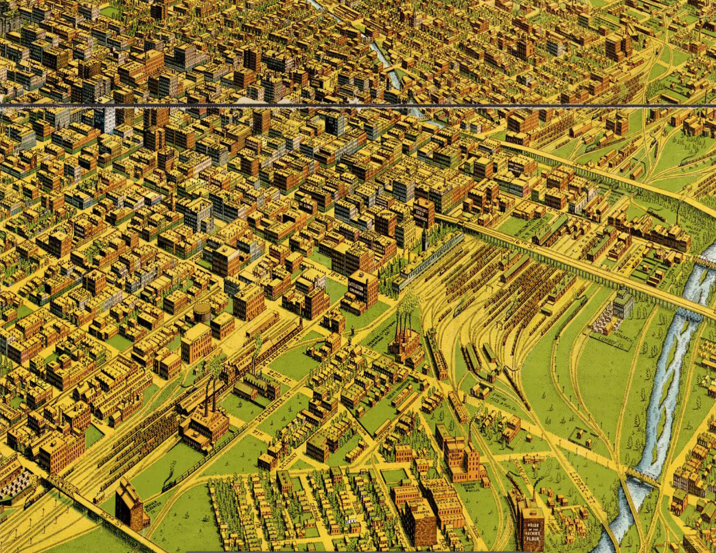 Denver, Colorado 1908 Bird's Eye View Map