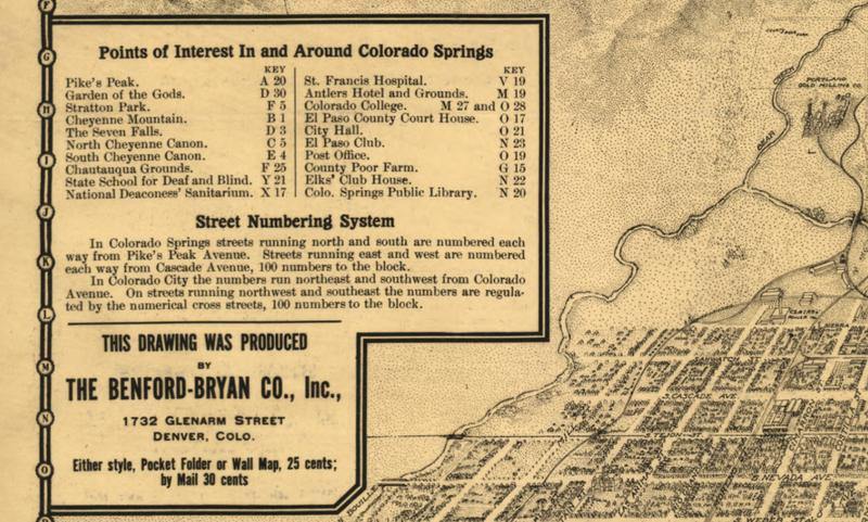 Colorado Springs, Colorado - 1909 Bird's Eye View Map